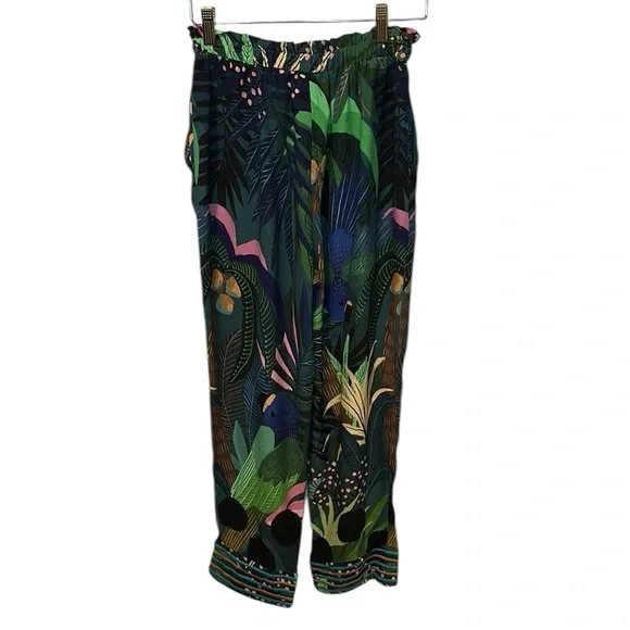 Farm Rio Pants Womens Ex-Small Tropique Embroidered Floral Anthropologie - Picture 4 of 15